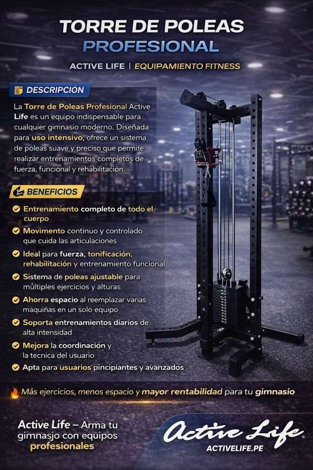 TORRE DE POLEAS PROFESIONAL 30 EJERCICIOS FIT 25